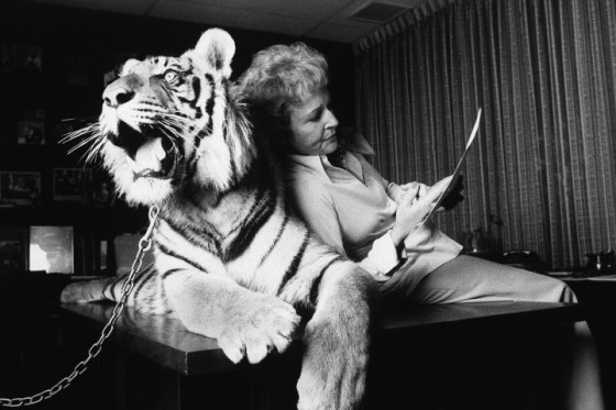 betty white with a tiger